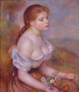 Pierre Renoir Young Girl With Daisies china oil painting reproduction